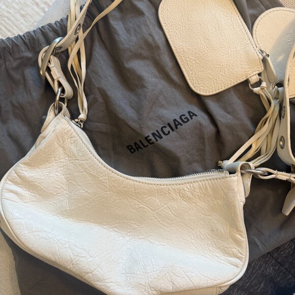 Balenciaga Le Cagole Leather Bag White XS - Picture 12 of 14